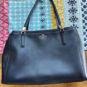 Coach Navy Leather Coach Christie Carryall